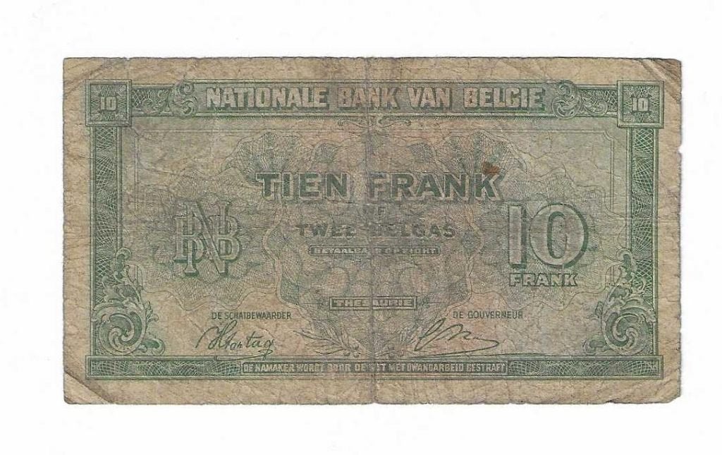 Billet de 10 BEF de la Belgique (2 Belga) (Munt 0002), Enlèvement ou Envoi, Billets en vrac