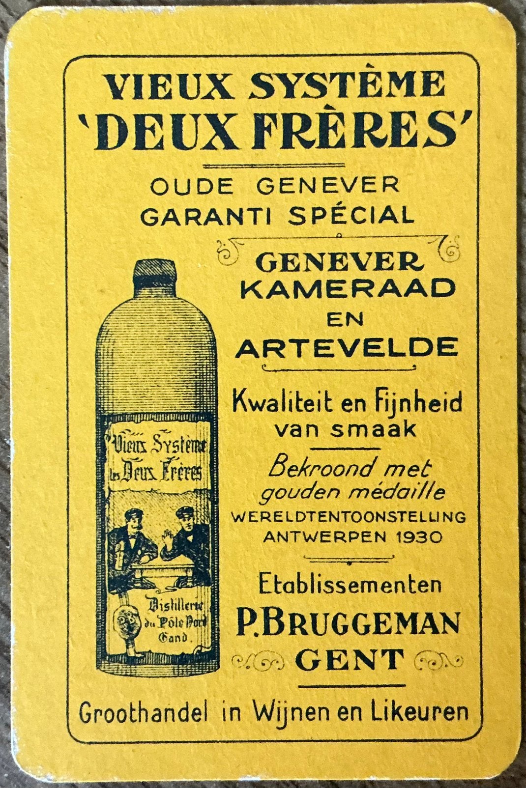 Speelkaart VIEUX SYSTÈME DEUX FRÈRES/GENT, Verzamelen, Speelkaarten, Jokers en Kwartetten, Ophalen of Verzenden, Zo goed als nieuw