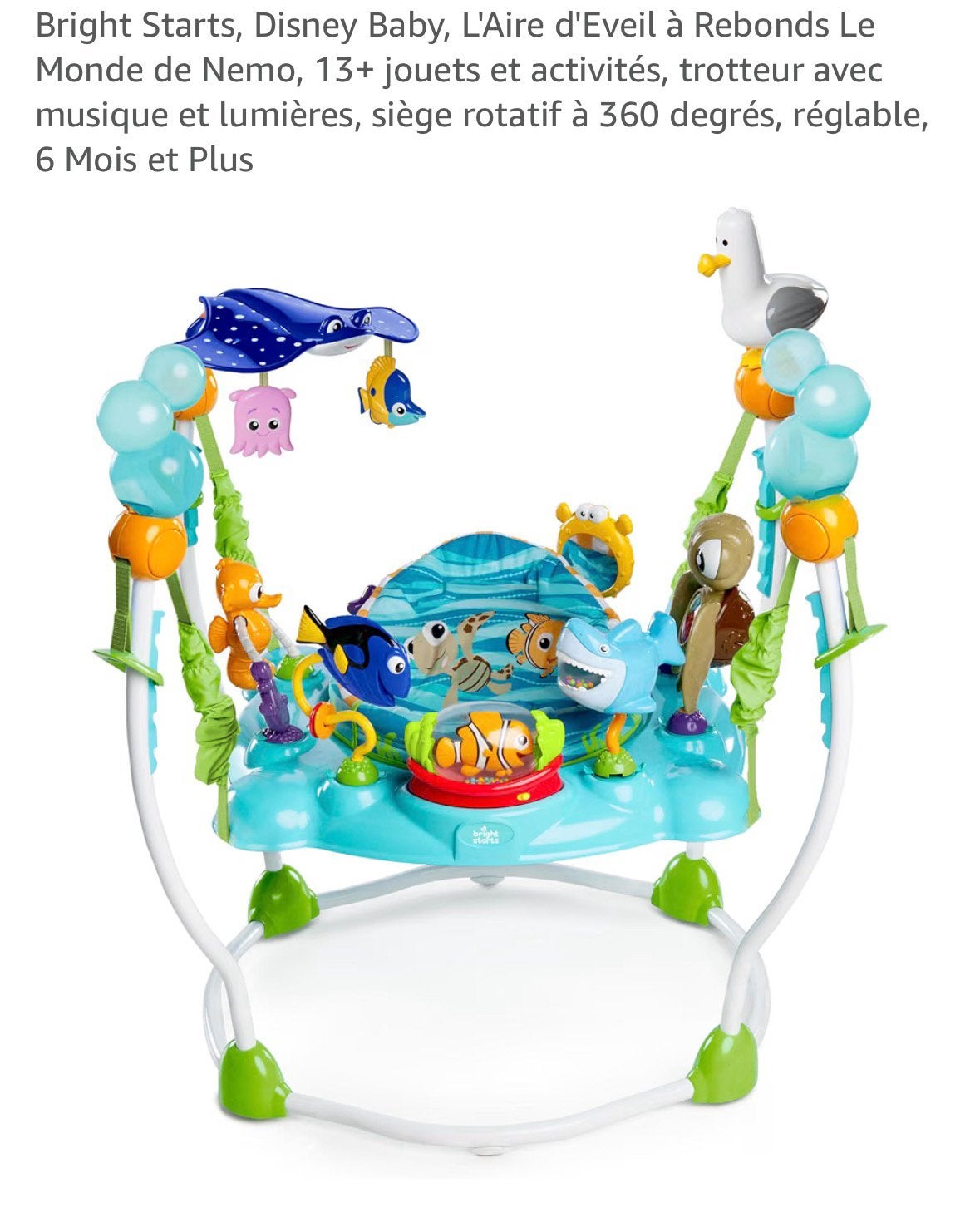 Disney Nemo Bright start Bounce Activity Center, Verstelbaar, Wipstoel, Zo goed als nieuw, Ophalen