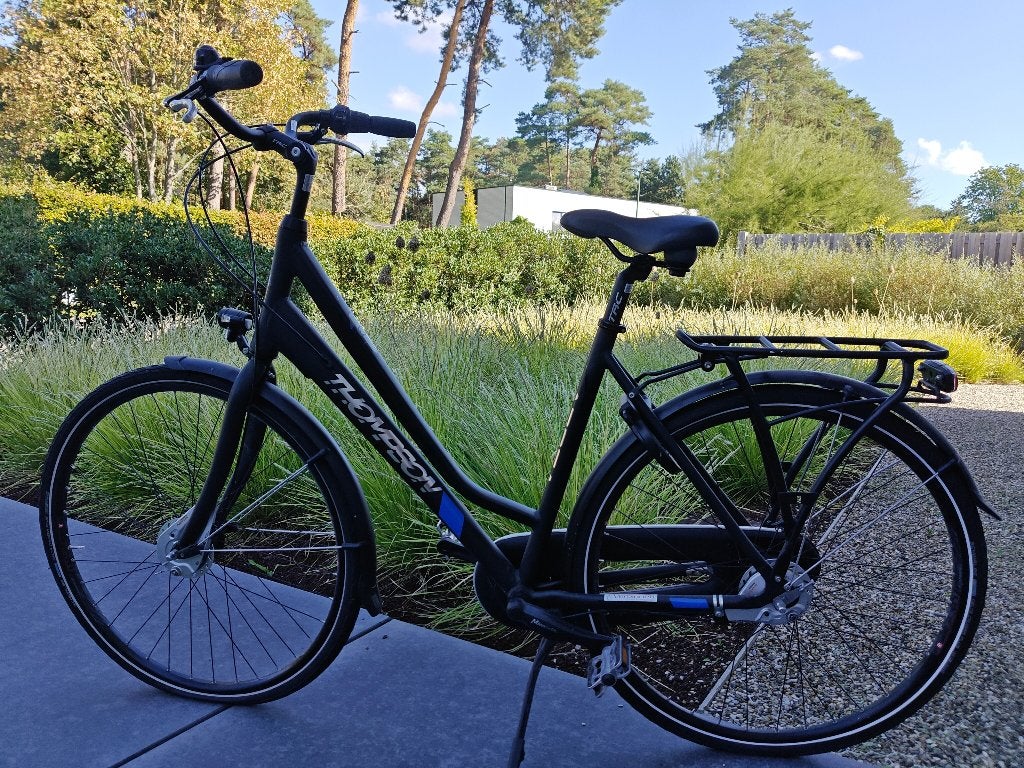 Damesfiets Thompson, Gebruikt, (Extra) lage instap, Trommelrem, Ophalen