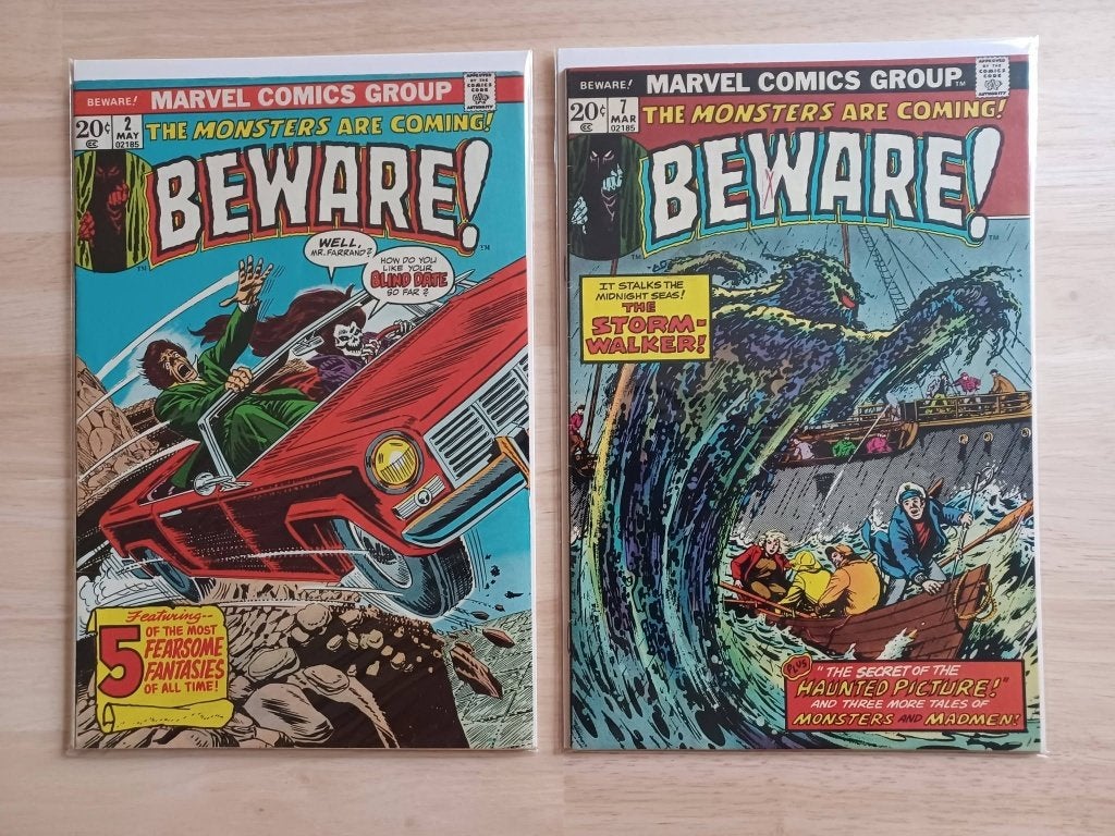 Beware The monsters are coming 1973 (2 comics) MARVEL, Marvel Comics, Enlèvement ou Envoi, Comme neuf, Plusieurs comics