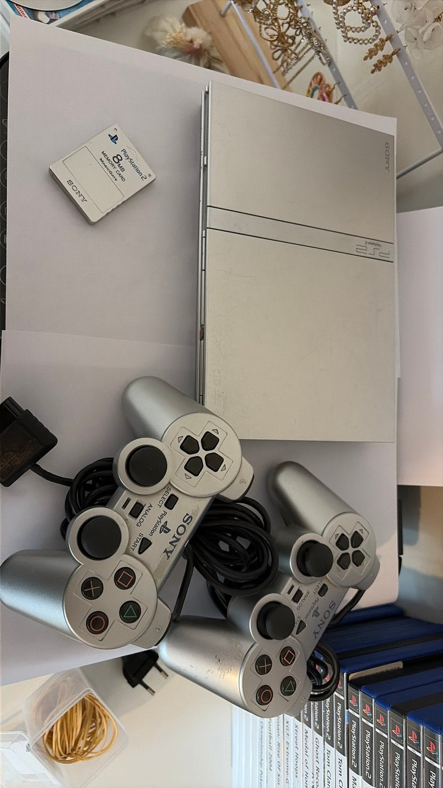 Pack argenté pour Playstation 2, Enlèvement ou Envoi, Utilisé, Argent, Avec jeux