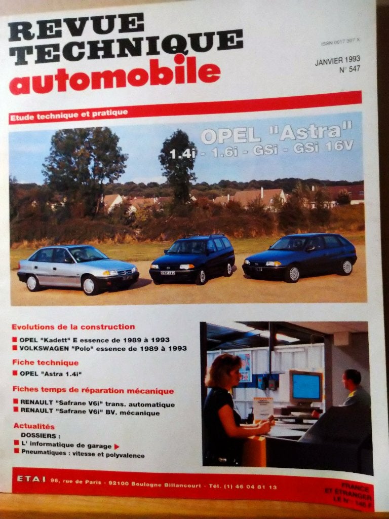 RTA 547 - Opel Astra - janvier 1993, Enlèvement ou Envoi