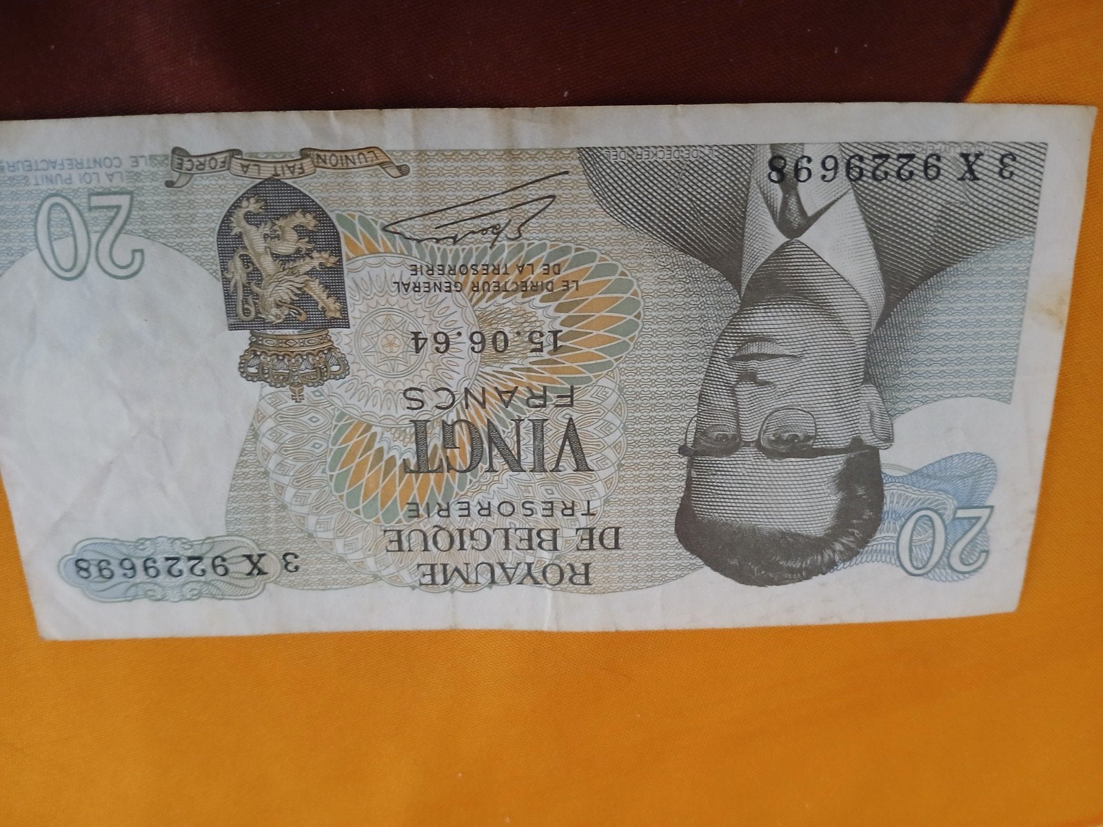 billet de 20 francs belge, Enlèvement