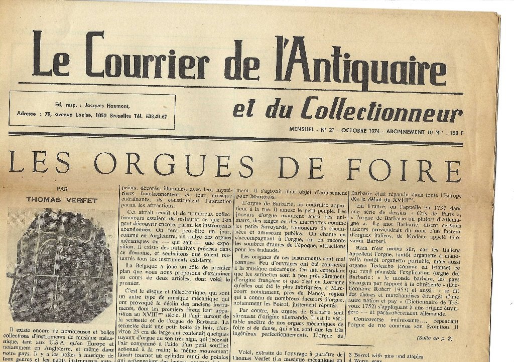 Le Courrier de l'Antiquaire et du Collectionneur, Verzamelen, Overige Verzamelen, Verzenden, Gebruikt