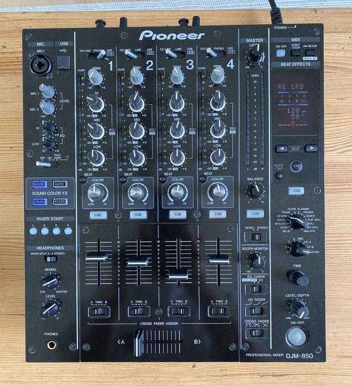 Pioneer DJM-850 table de mixage professionnelle, Enlèvement ou Envoi, Utilisé, 5 à 10 canaux, Entrée micro