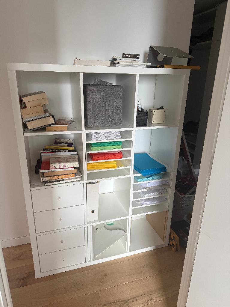 Armoire blanche IKEA KALLAX, Avec tiroir(s), 25 à 50 cm, Moins de 150 cm, Enlèvement
