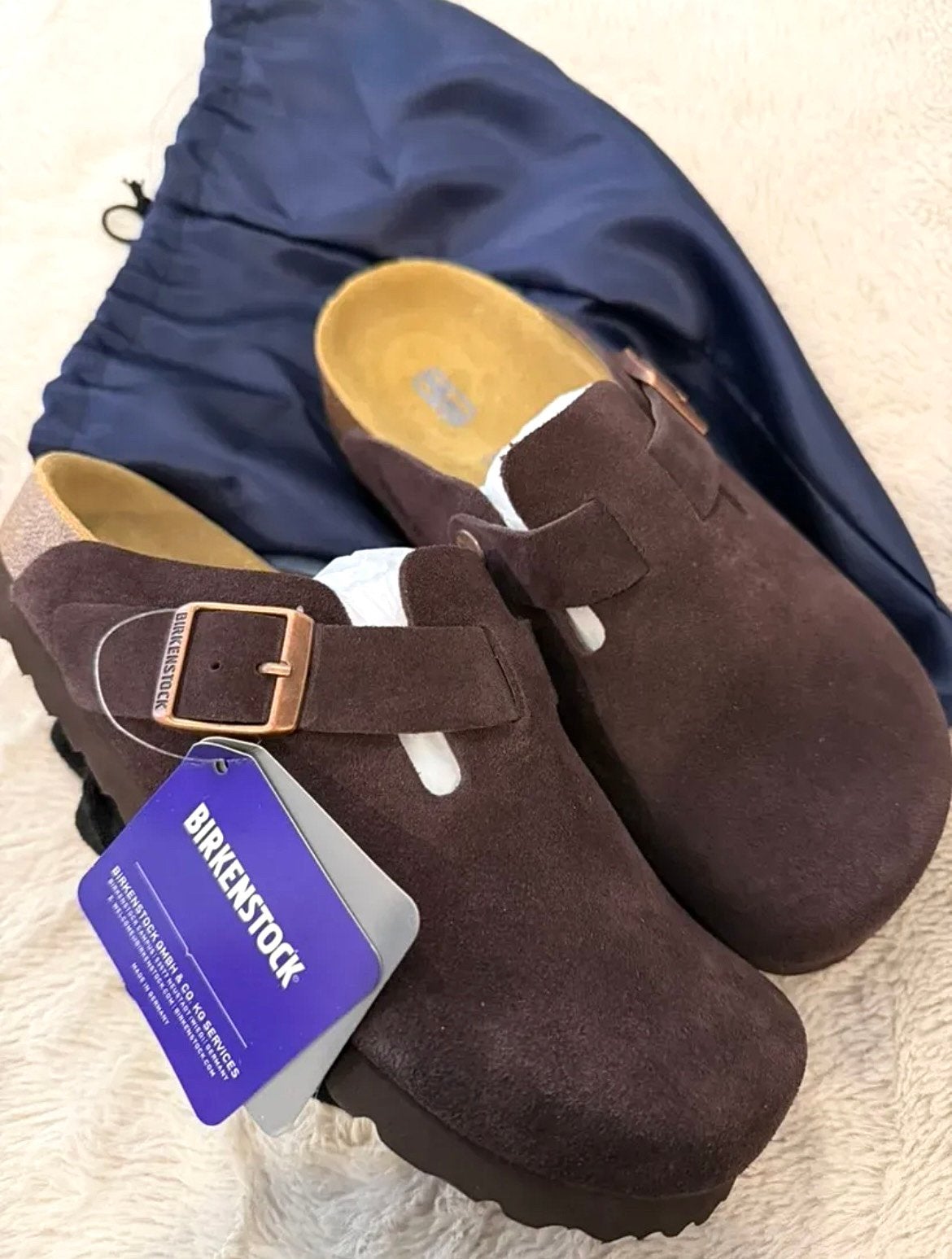 Nieuwe Birkenstock Boston Bruin Soft Footbed, Ophalen of Verzenden, Nieuw, Bruin, Sandalen of Muiltjes