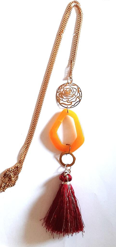 Te koop: Nieuw! Mooie goud/rode hanger voor aan ketting., Ophalen, Nieuw, Rood, Overige materialen