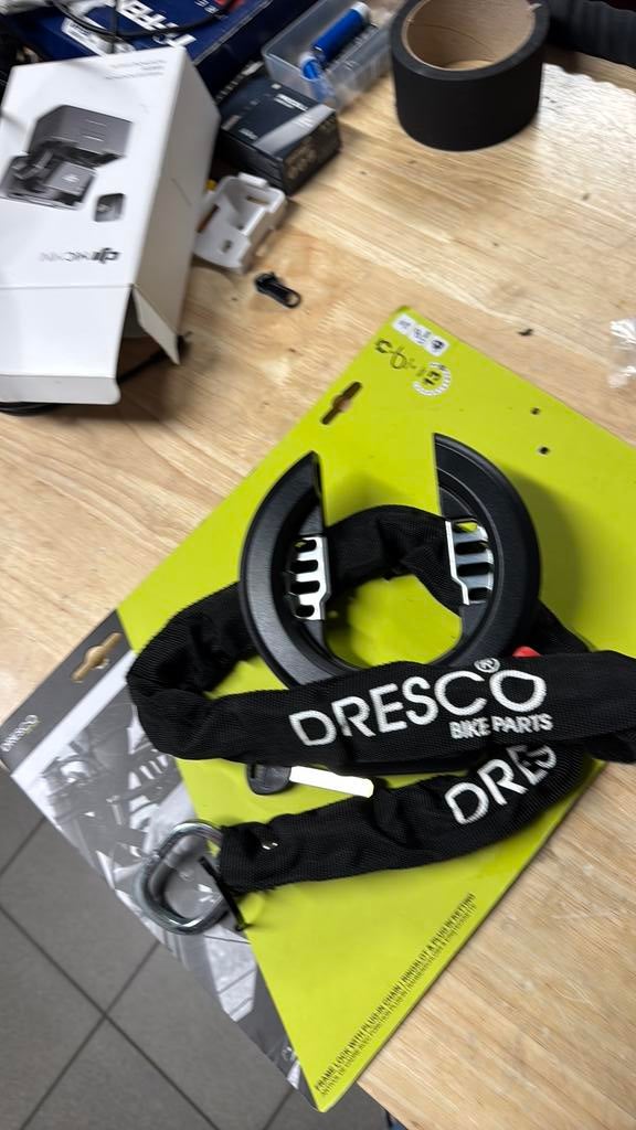 Fiets slot Dresco framelock 90cm 6,5mm, Fietsen en Brommers, Ophalen, Zo goed als nieuw