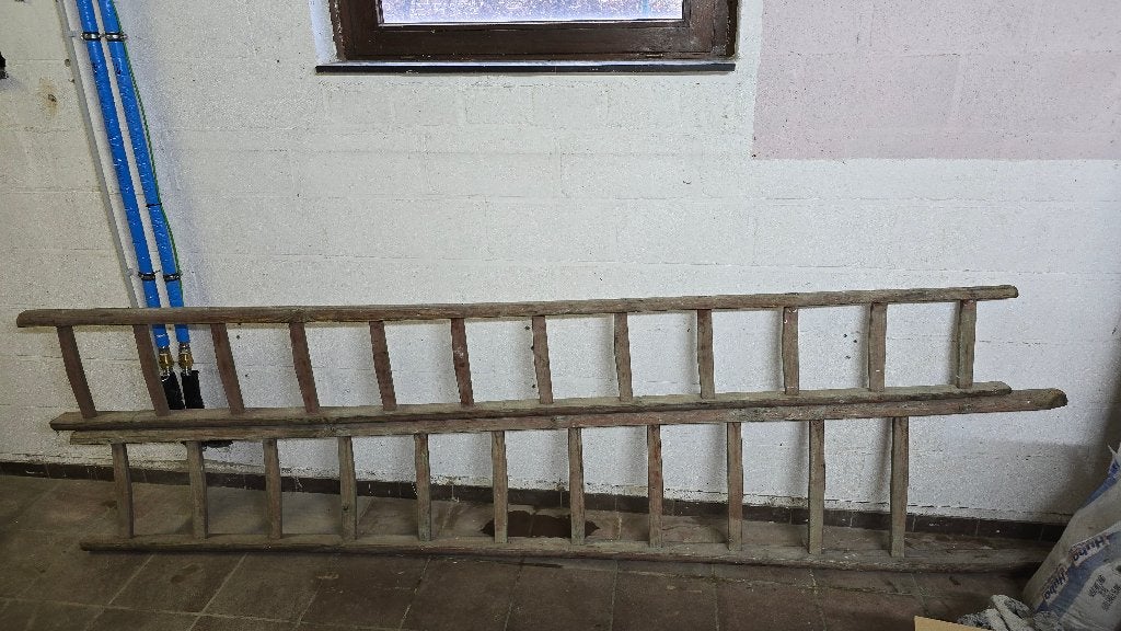 2 houten vintage ladders, Ophalen, Gebruikt, Ladder, 2 tot 4 meter