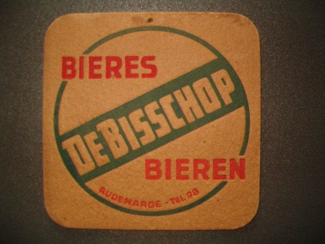Tapis à bière De Bisschop Leupegem 4 : 94 x 94 mm, Enlèvement ou Envoi, Utilisé, Sous-bock