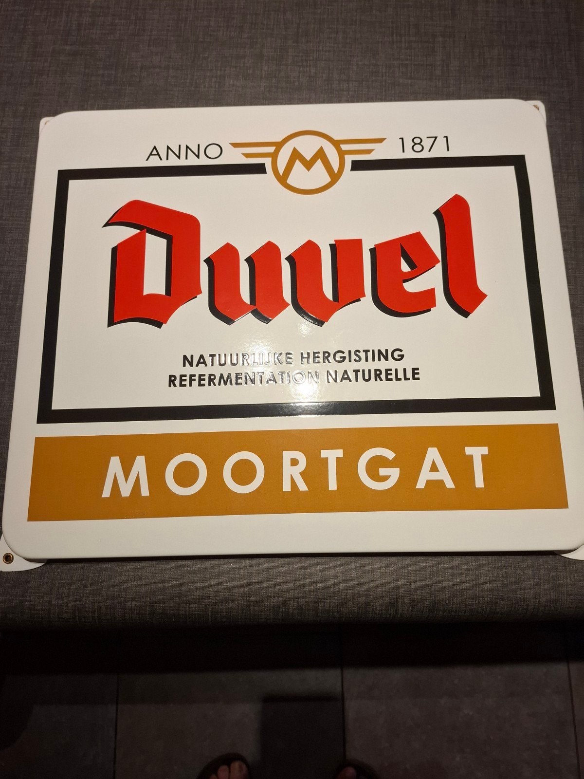 emaille bord duvel, Verzamelen, Ophalen of Verzenden, Nieuw, Reclamebord, Plaat of Schild, Duvel