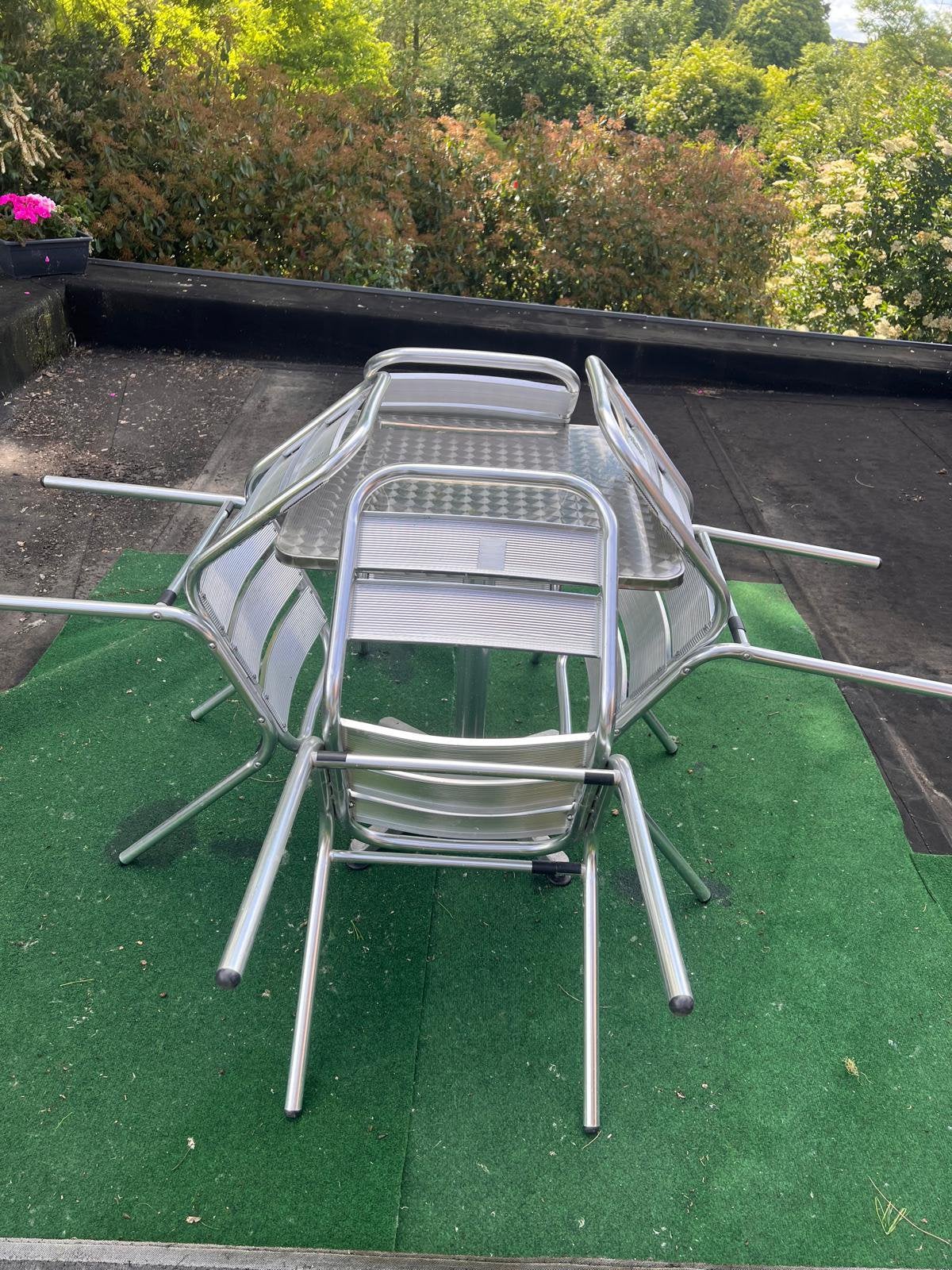 Mobilier de jardin en aluminium — 16chaises + 4 tables, Enlèvement, Comme neuf, Aluminium