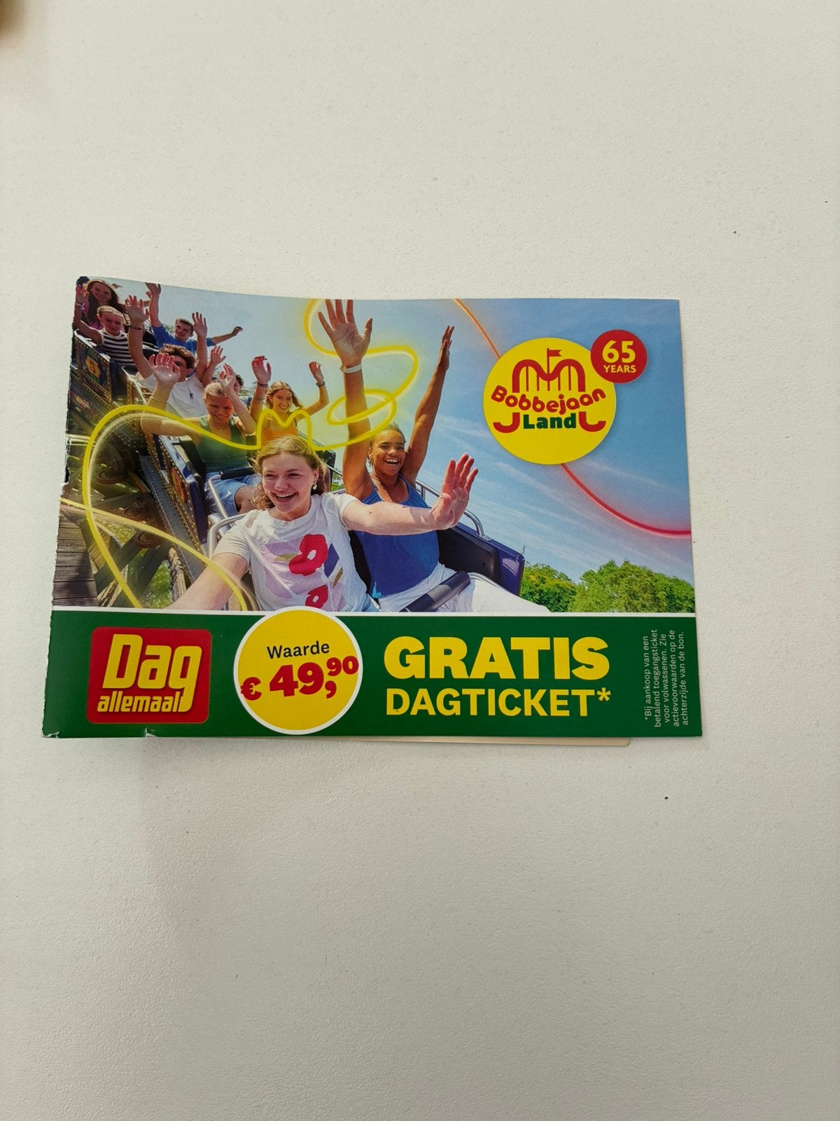 Gratis dagticket bobbejaanland, Tickets & Billets, Une personne, Ticket ou Carte d'accès