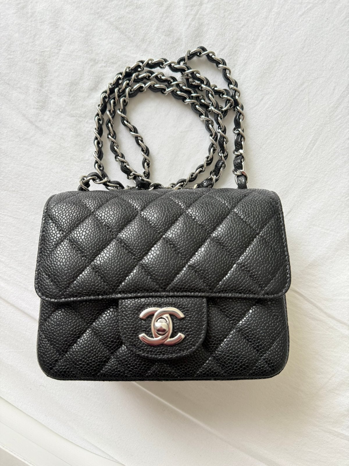 Sac chanel mini square caviar, Enlèvement ou Envoi, Comme neuf