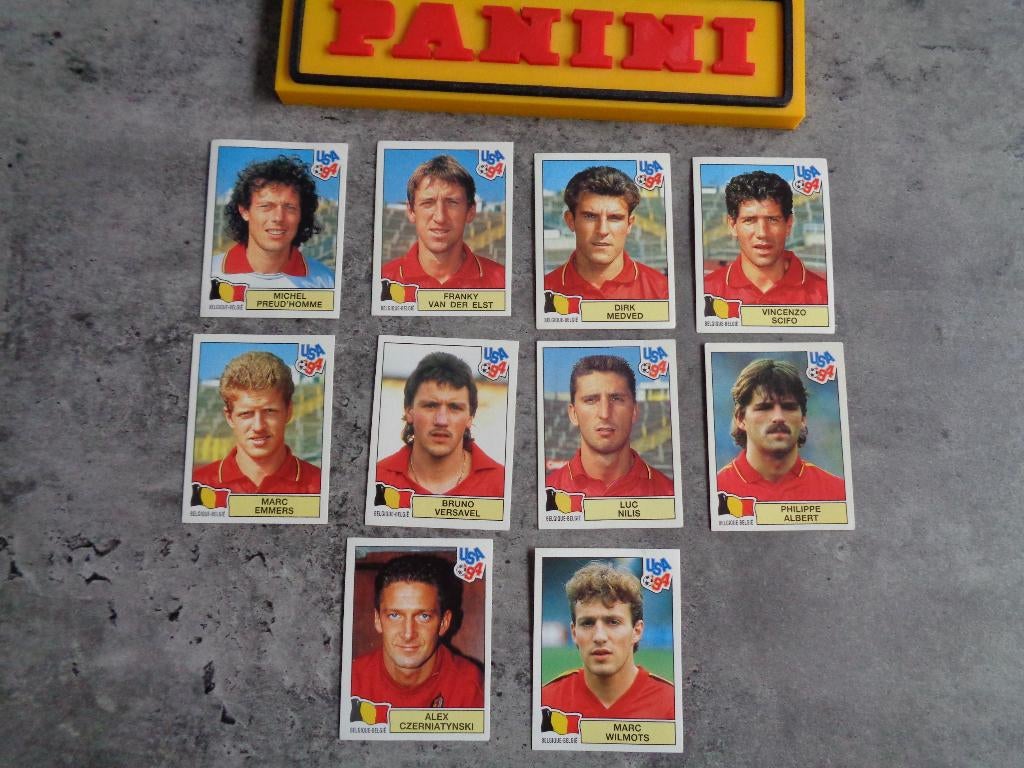 PANINI VOETBAL WORLD CUP USA 94 BELGIE 10X 1994 stickers, Ophalen of Verzenden, Nieuw