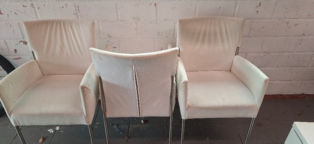 stoelen, Ophalen, Gebruikt, Wit, Metaal