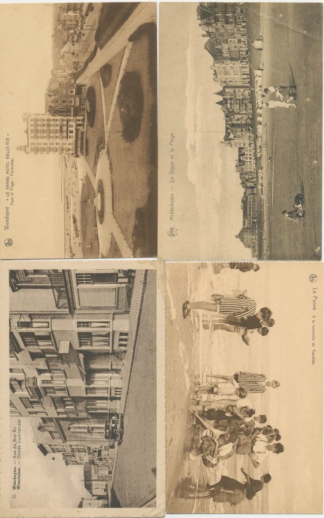 set 12 postkaarten kust, Verzamelen, Postkaarten | België, Ophalen of Verzenden, 1920 tot 1940, Gelopen, West-Vlaanderen