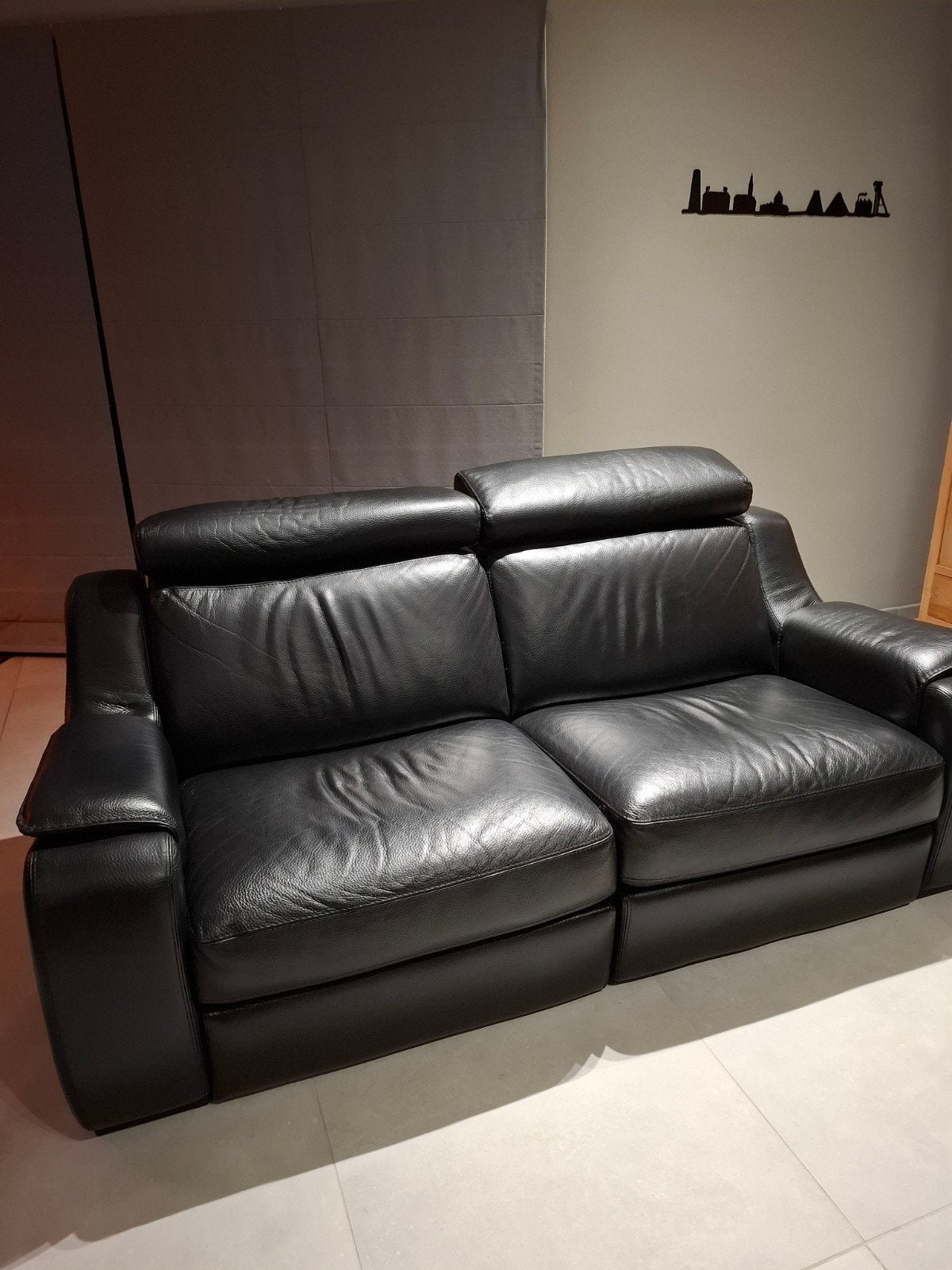 Divan cuir électrique, Maison & Meubles, Enlèvement, Cuir