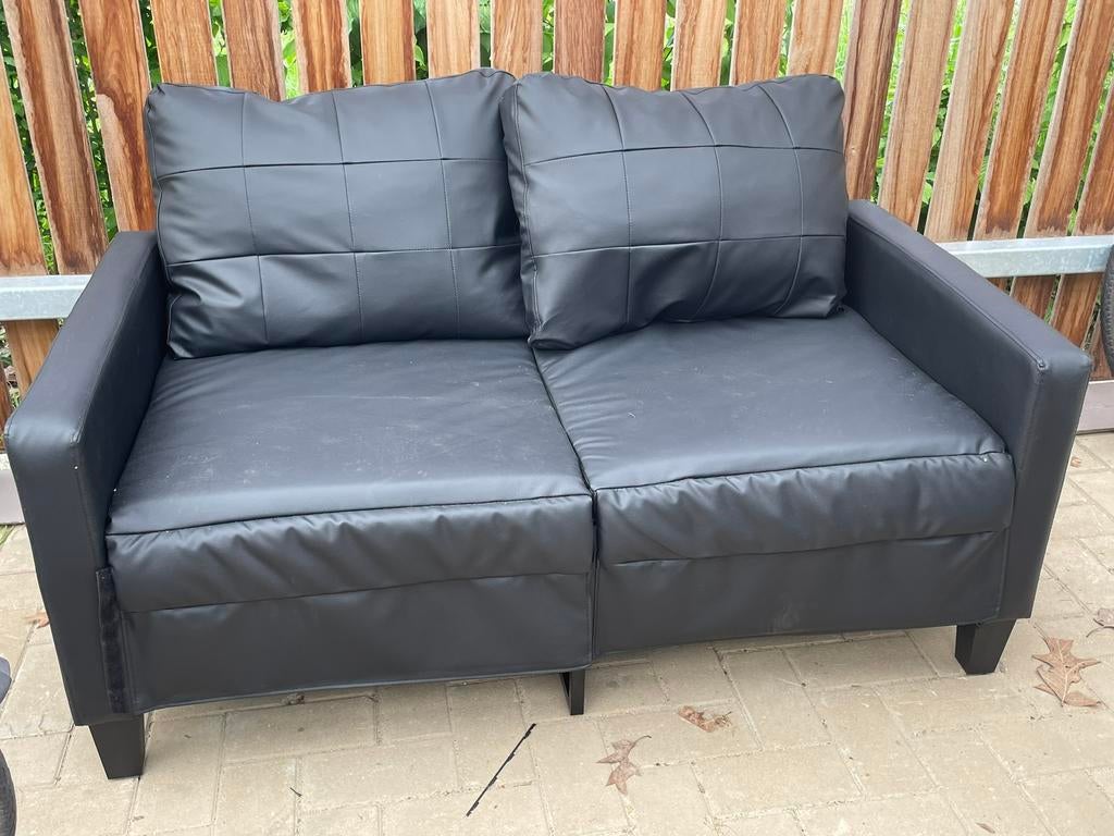 2 zit zwart, Gebruikt, Minder dan 75 cm, 150 tot 200 cm, Tweepersoons