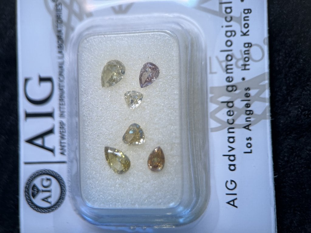 6 pear-cut diamanten 1,04ct very good (255), Ophalen of Verzenden, Nieuw