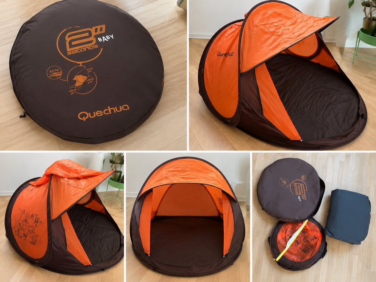 Quechua 2 Seconds Baby pop-up tent + matras, Ophalen, Zo goed als nieuw