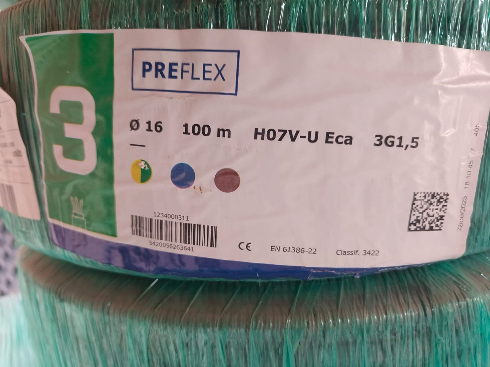 electriciteit kabel 3g1,5, Ophalen, Nieuw