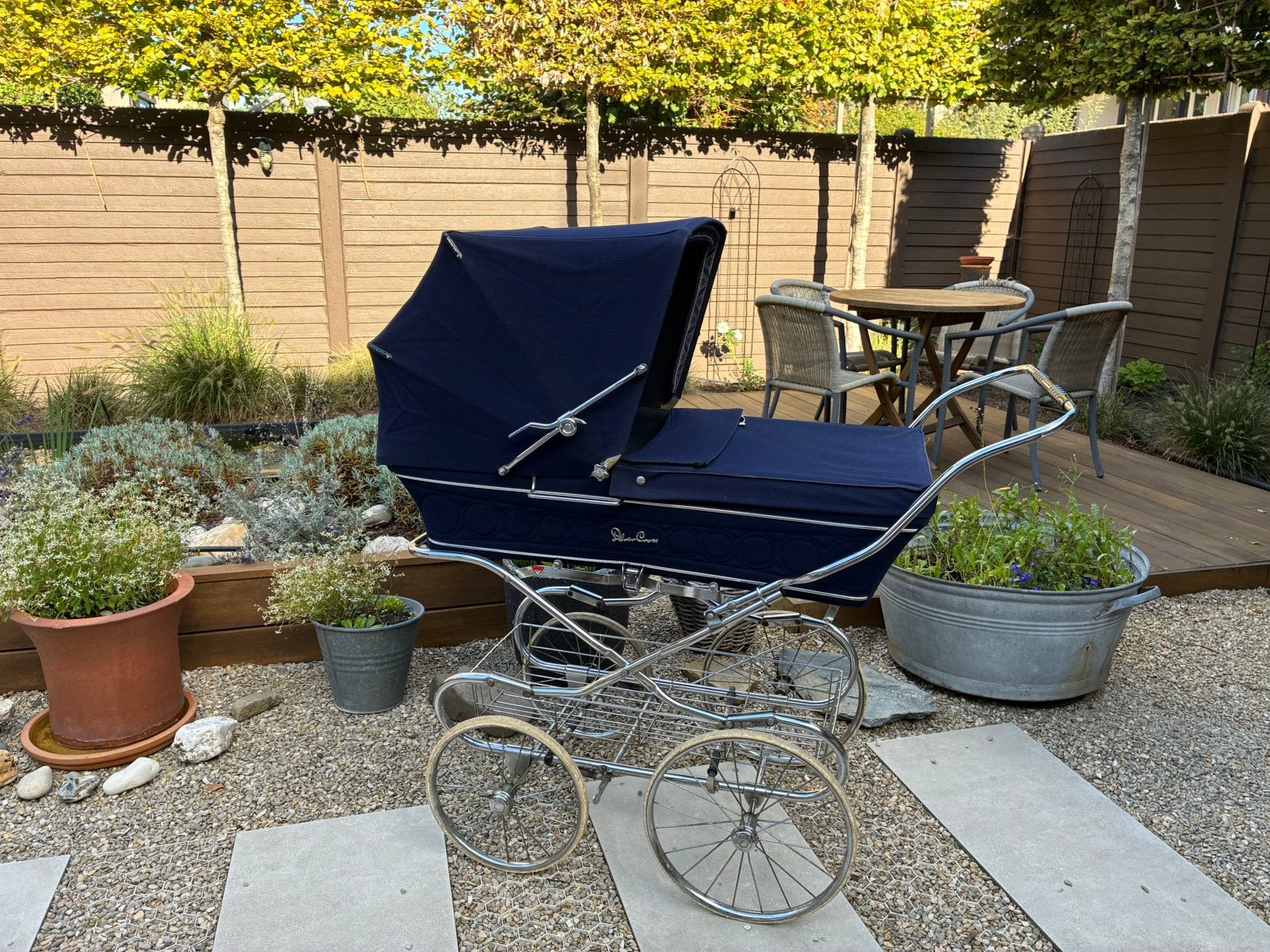 Vintage ruime Silvercross kinderwagen 1970 + opzetstoeltje, Kinderen en Baby's, Ophalen, Zo goed als nieuw, Kinderwagen