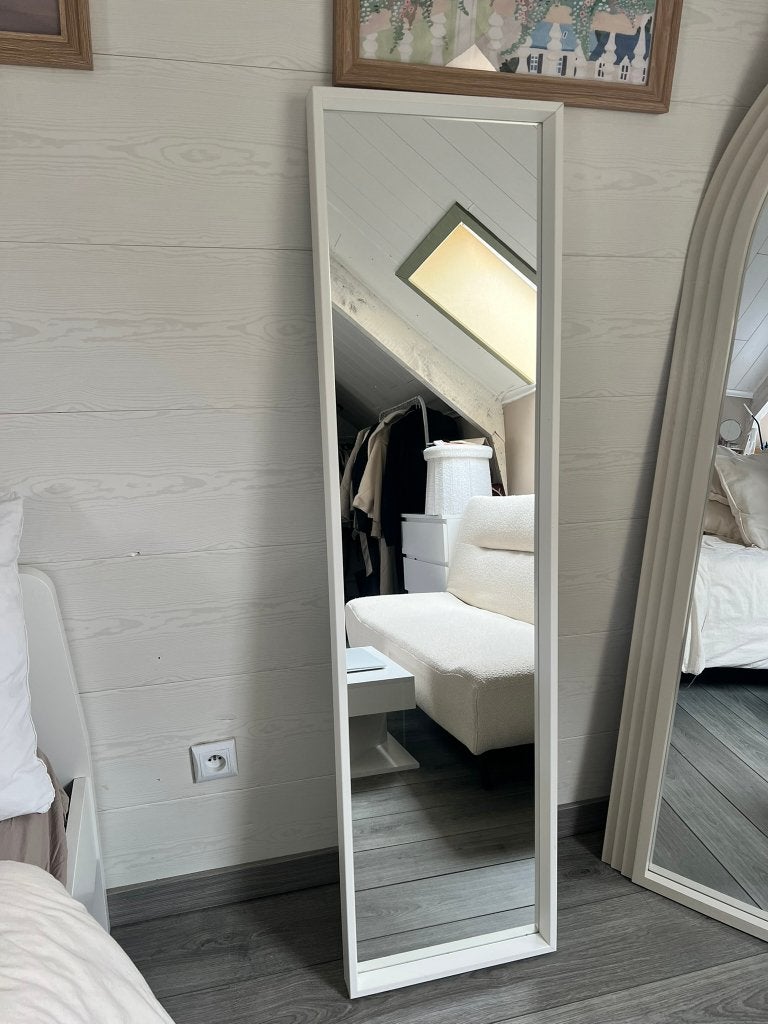IKEA NISSEDAL Spiegel 40x150 cm – Wit – Zo goed als nieuw, Maison & Meubles, Accessoires pour la Maison | Miroirs, Comme neuf