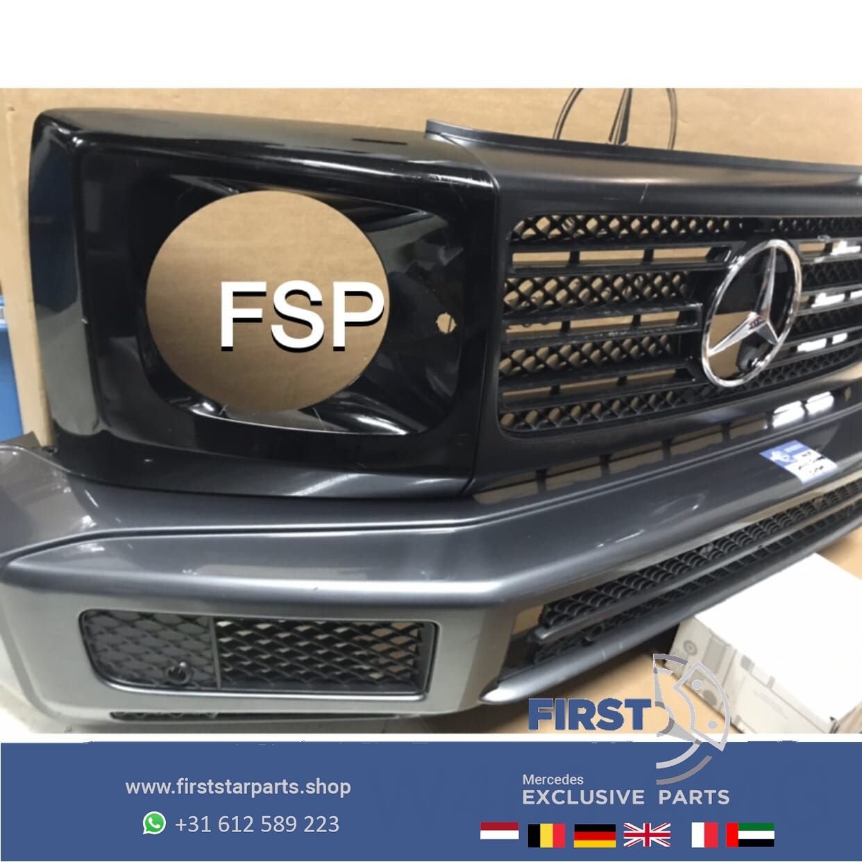 W463 G KLASSE AMG VOORBUMPER GRIJS origineel Mercedes AMG 63, Gebruikt, -, Voor, Ophalen of Verzenden