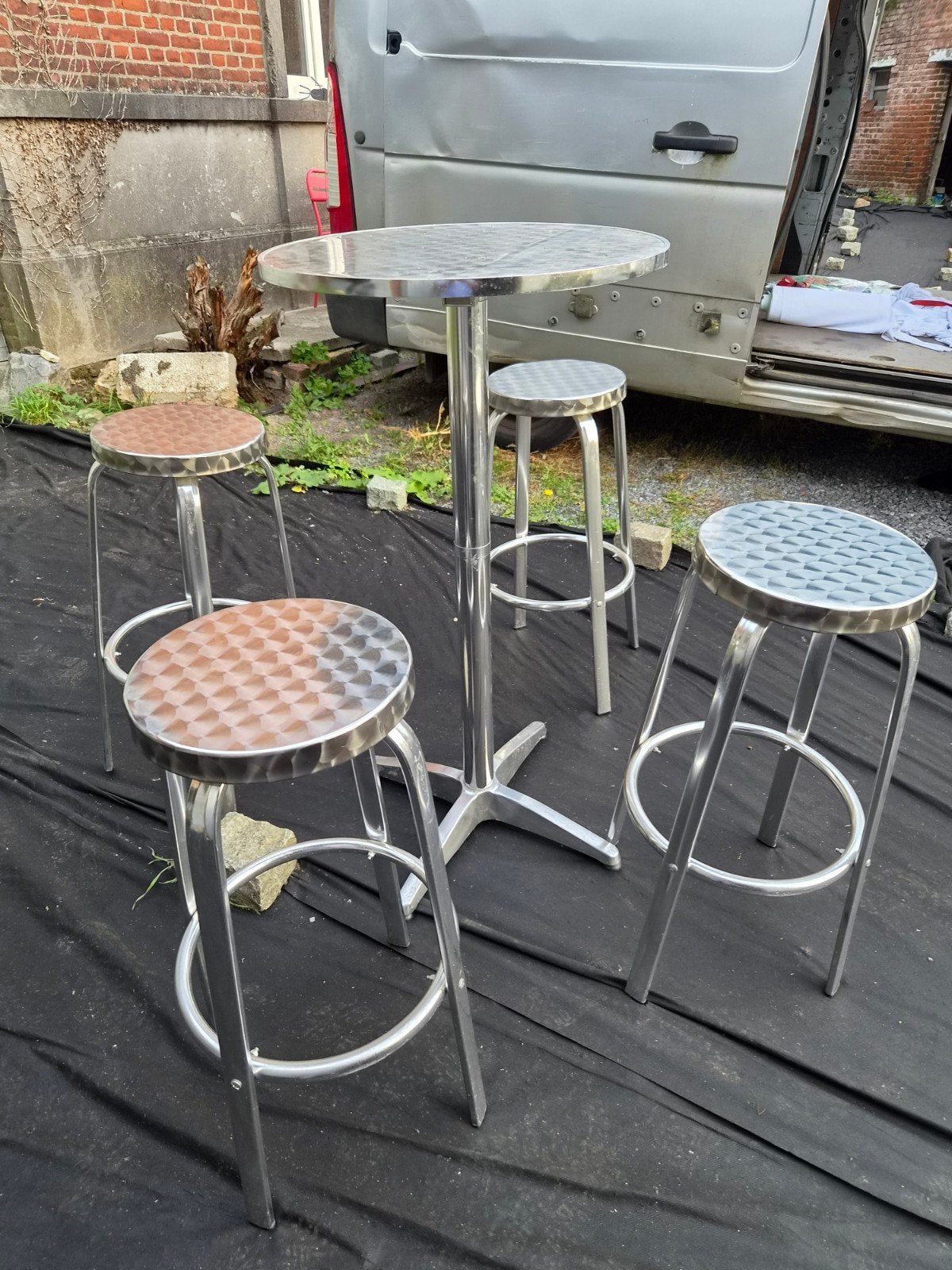 ensemble salon, Tuin en Terras, Ophalen, 4 zitplaatsen, Gebruikt, Eettafel