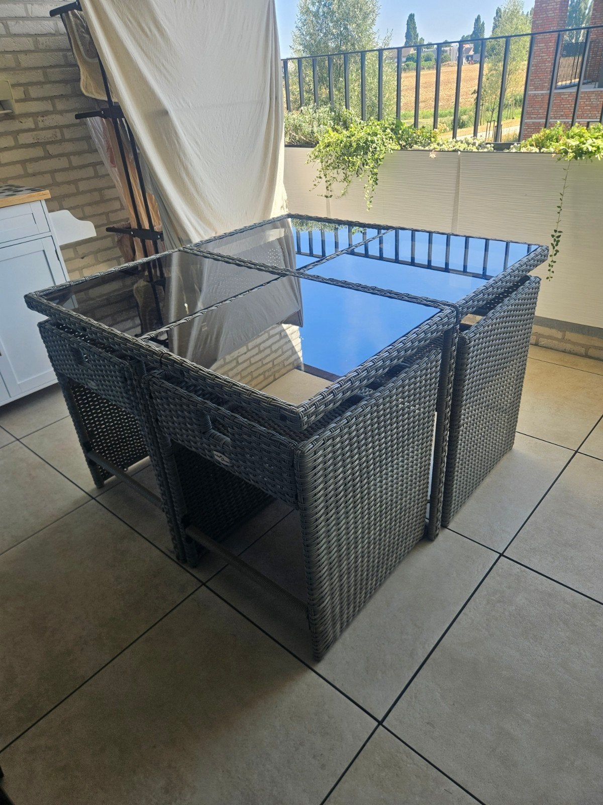 5 delige Tuinset, tafel en 4 stoelrn, Tuin en Terras, Ophalen, Zo goed als nieuw