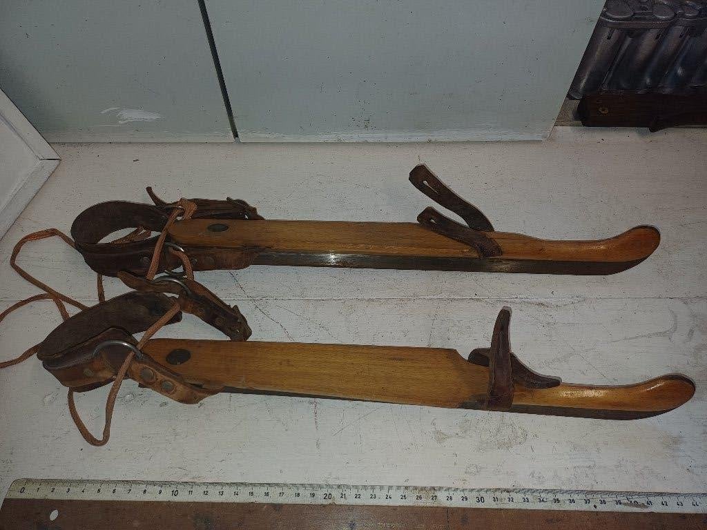 oude houten schaats uit 1900 (2) paar, Antiek en Kunst, Ophalen of Verzenden