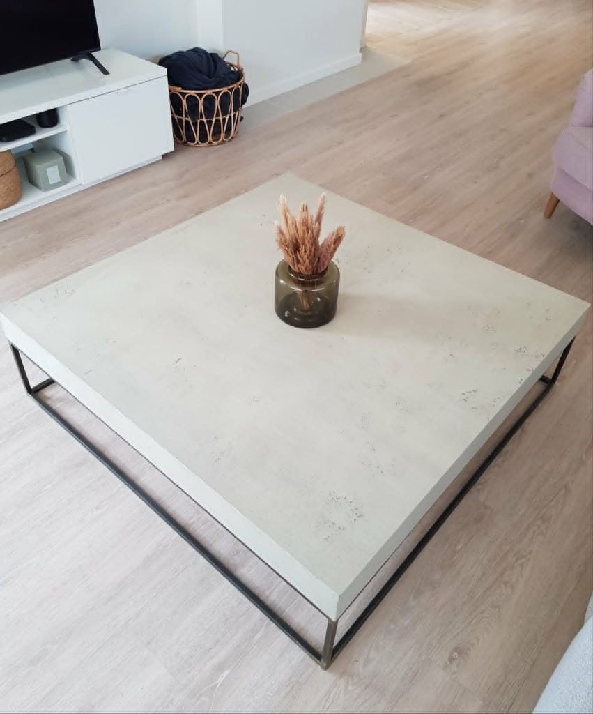 Table basse aspect béton, 100 à 150 cm, Carré, 100 à 150 cm, Enlèvement