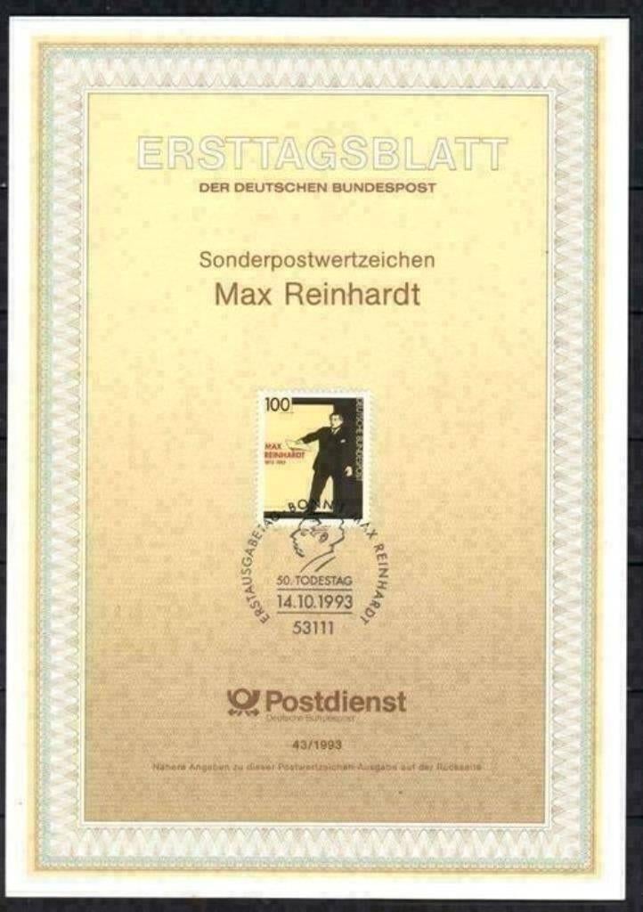 Allemagne Bundespost 1993 - Yvert 1535 - FDC - Reinhard (ST), Envoi, Affranchi
