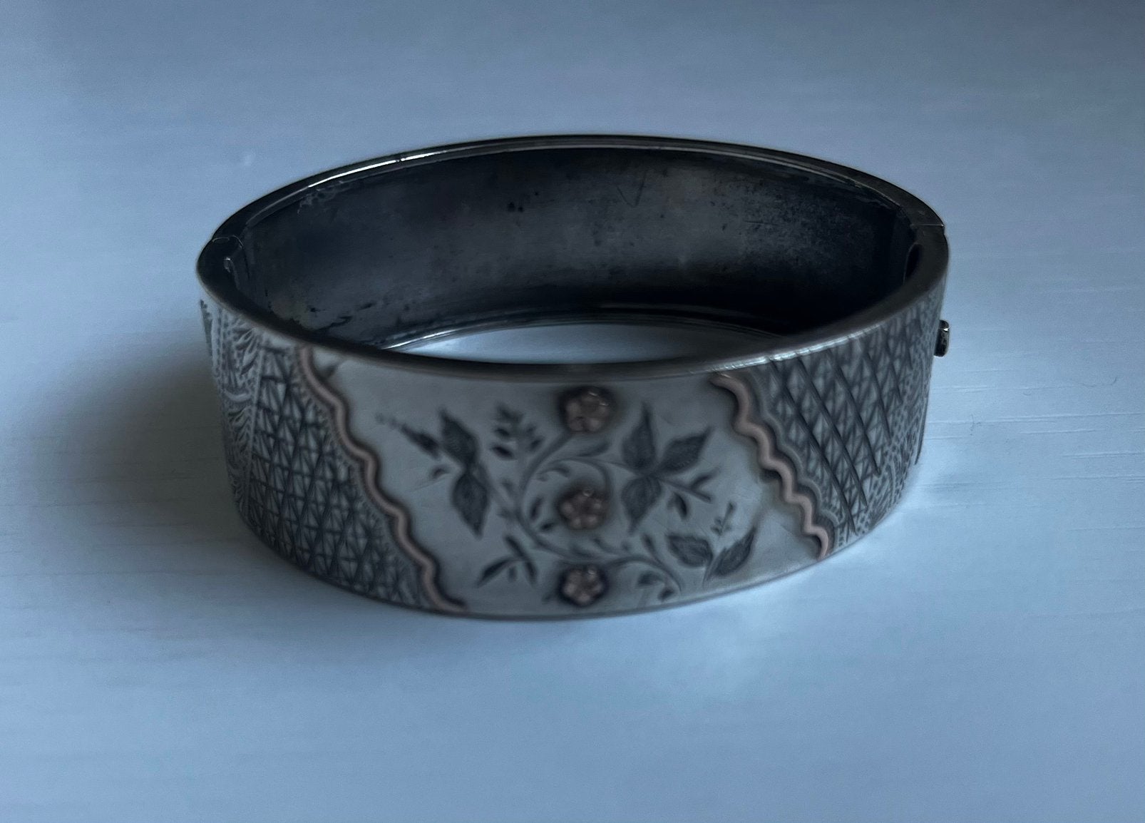 Antieke Victoriaanse slavenarmband, Ophalen, Zilver