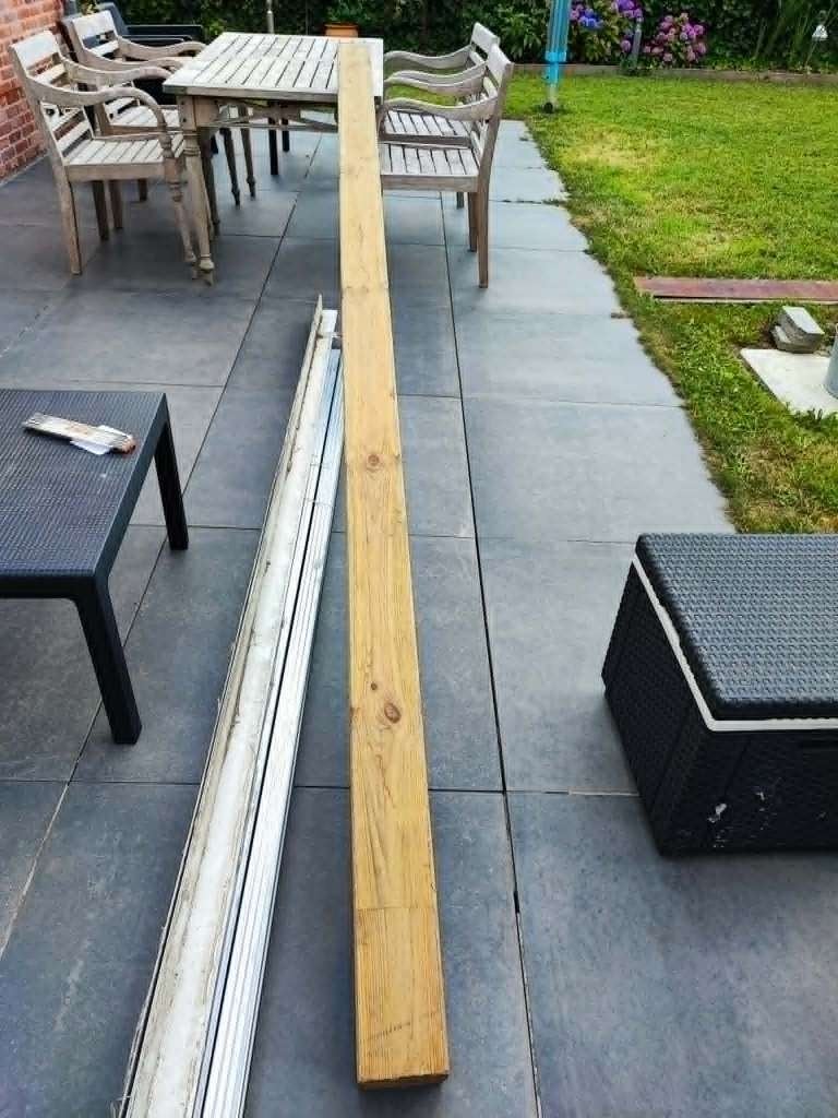 tuinpaal geïmpregneerd L 320 cmx12cmx12cm, Doe-het-zelf en Bouw, Ophalen, Zo goed als nieuw, Geïmpregneerd