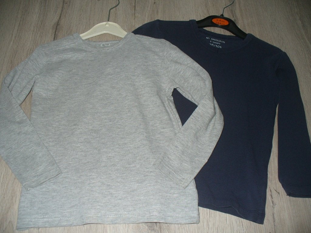 2 Longsleeves maat 98-104, Enfants & Bébés, Enlèvement ou Envoi, Comme neuf, Garçon, Chemise ou À manches longues