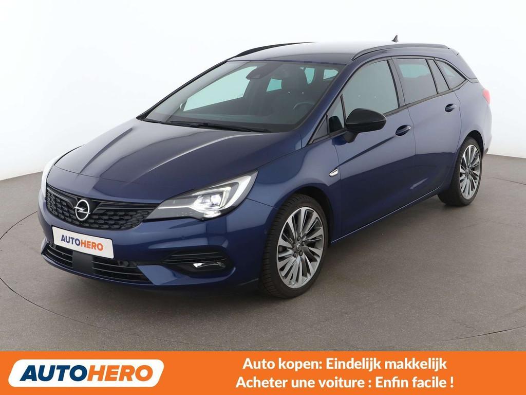 Opel Astra 1.4 Turbo Ultimate Start/Stop (bj 2021), Auto's, Opel, Blauw, Leder, 5 deurs, 107 kW