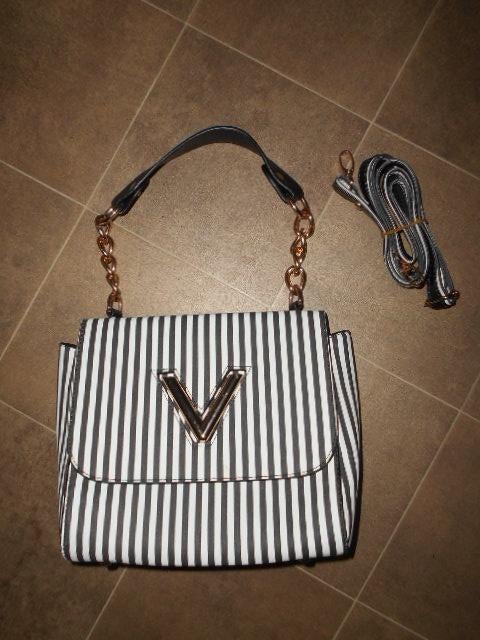 Sac à main Gavello noir et blanc, Enlèvement ou Envoi, Neuf, Blanc, Sac à main