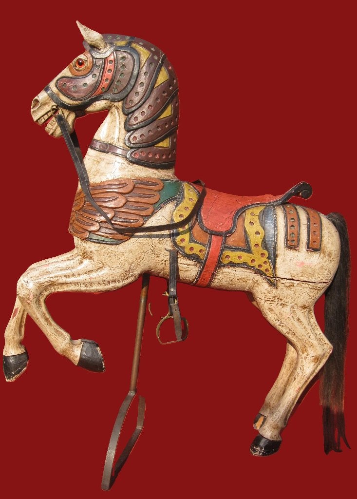 Antiek (+/-1920) kermispaard carrousel, Antiquités & Art, Enlèvement