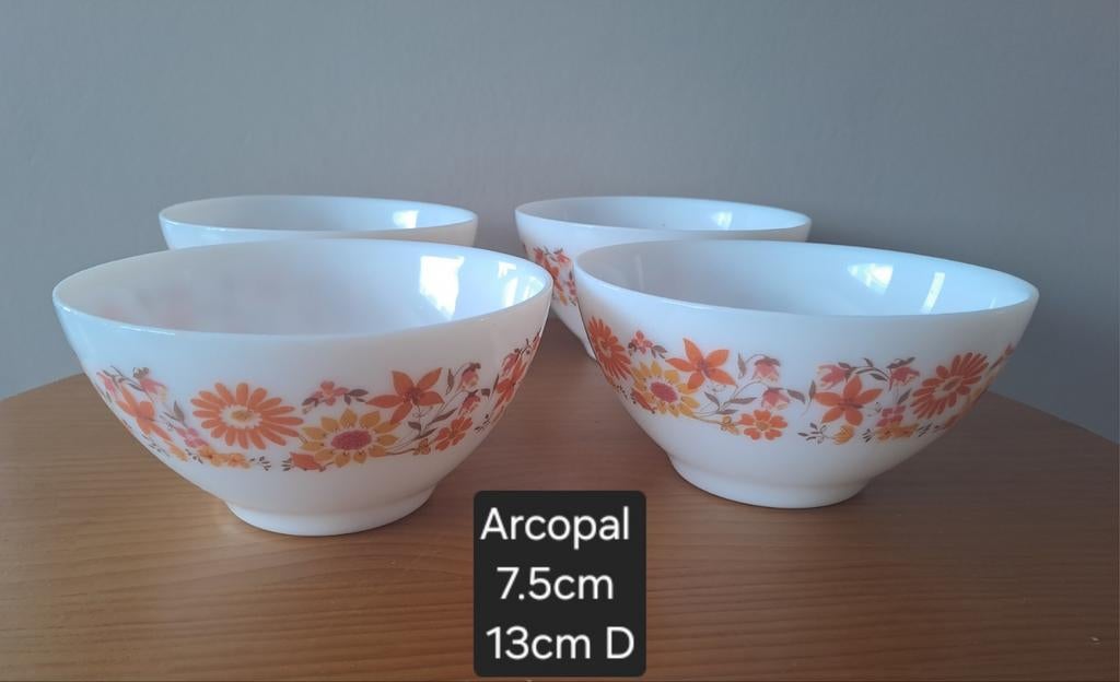 Arcopal Flore 4 kommetjes, Ophalen of Verzenden