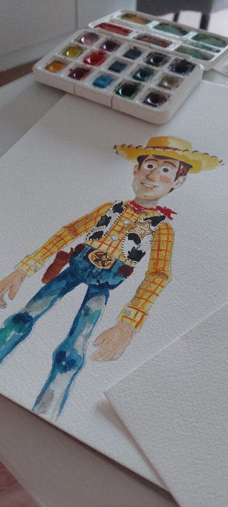 Watercolor paiting 24×32, Portret of Personen, Ophalen of Verzenden, Handgeschilderd, Papier