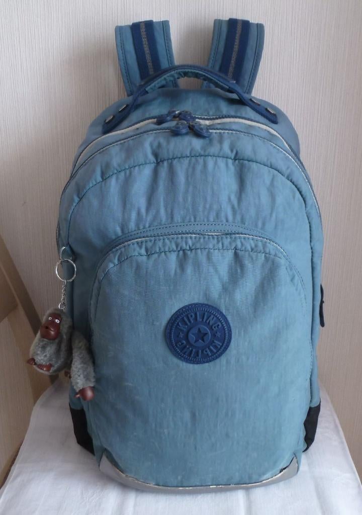 Grand sac à dos pétrole clair + singe (A4 OK), 25 à 40 cm, Kipling, Enlèvement ou Envoi, Étanche