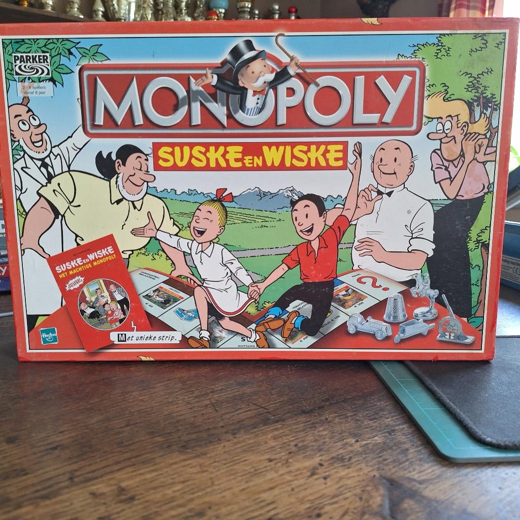 MONOPOLY SUSKE EN WISKE + HANDTEKENING PAUL GEERT, Hobby en Vrije tijd, Vijf spelers of meer, Verzenden, Gebruikt, Hasbro