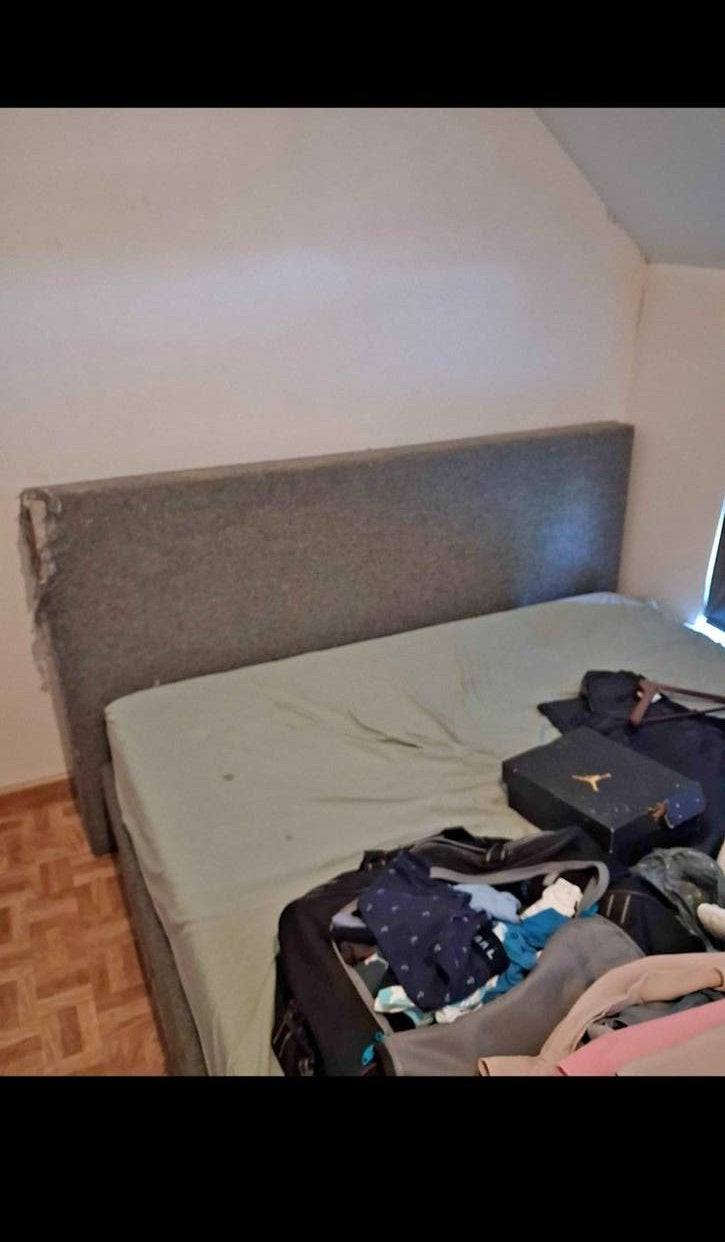 Boxspring 160 gratuit, Gris, Enlèvement, Utilisé, 200 cm