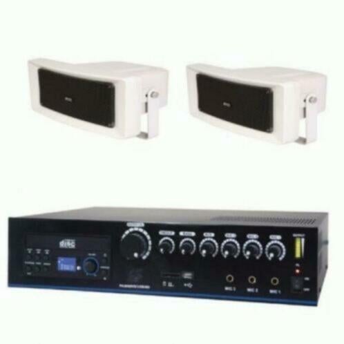 100 Volt omroep set voor voetbal of ijs vereniging, Ophalen of Verzenden, Nieuw, Speakers