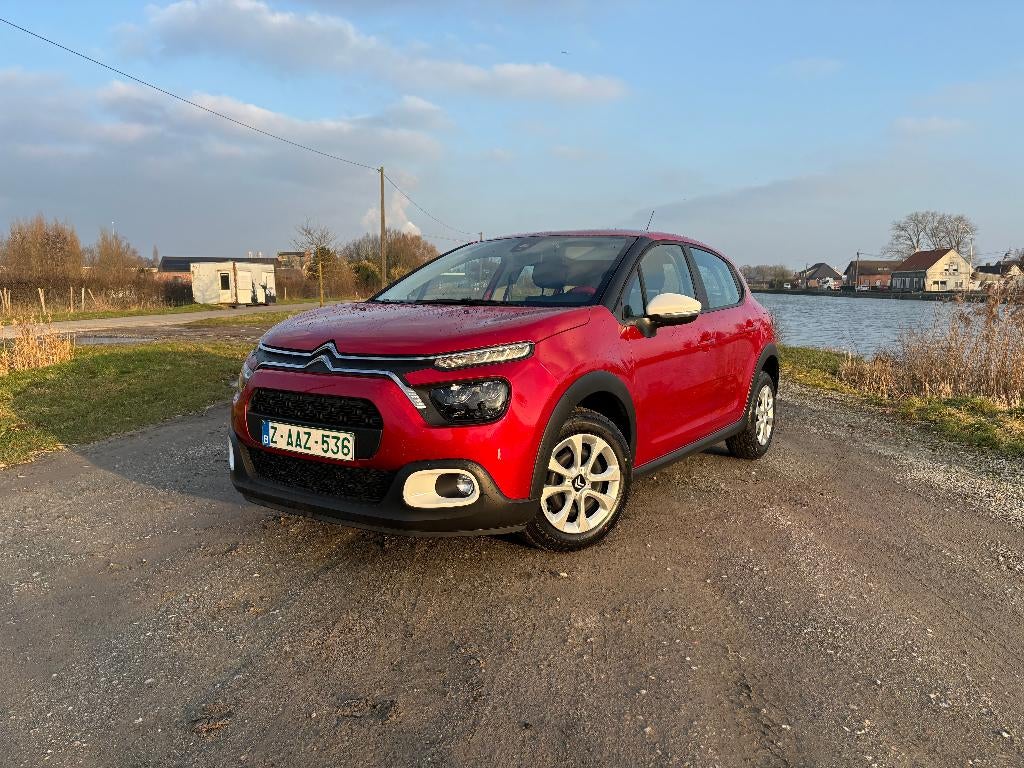 CITROEN C3 BENZINE 12500 KM 2023 TOPSTAAT PDC ACHTER, Autos, Citroën, Rouge, Essai à domicile, Achat, Euro 6