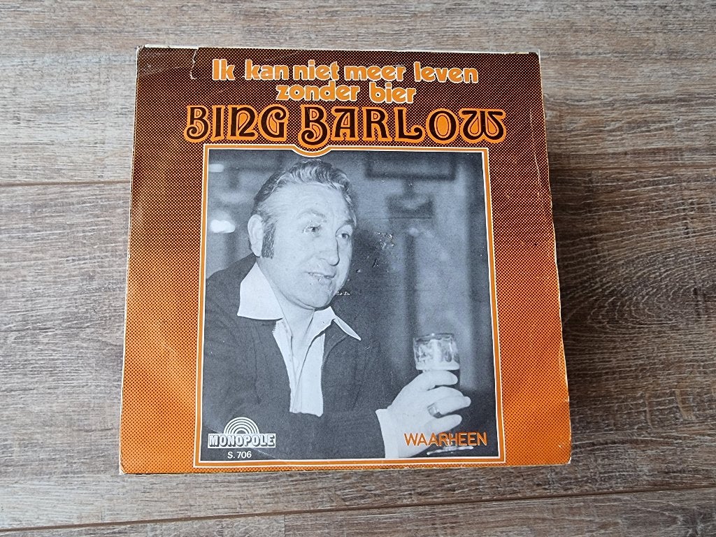 7" Bing Barlow - Ik kan niet meer leven zonder bier, Enlèvement ou Envoi, Utilisé, 7 inch, En néerlandais